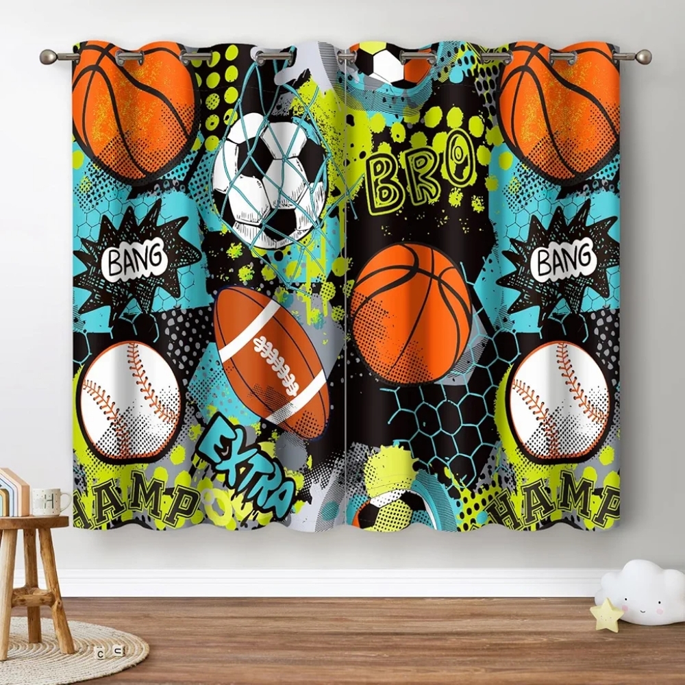 Sports Themed Graphic Curtains